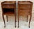 French Walnut Nightstand with Drawers and Shelf, 1950s, Set of 2 For Sale - Image 6 of 16