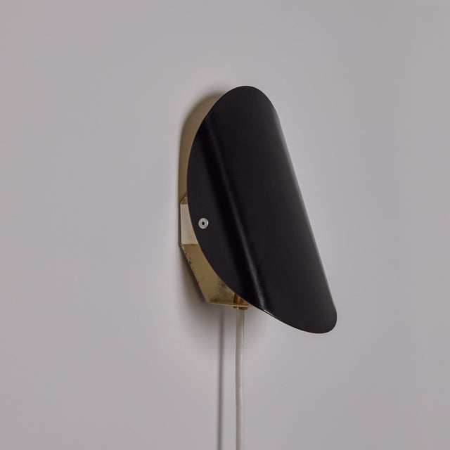 1960s Bent Karlby Model 23.3010 Black & White Adjustable Plug-in Wall Lamp for Lyfa For Sale In Los Angeles - Image 6 of 18