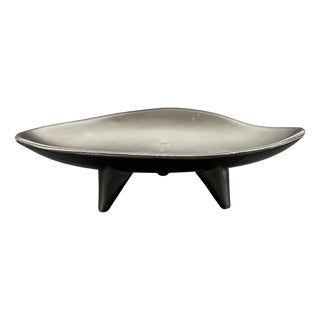 Black Ceramic Bowl, 1950s For Sale