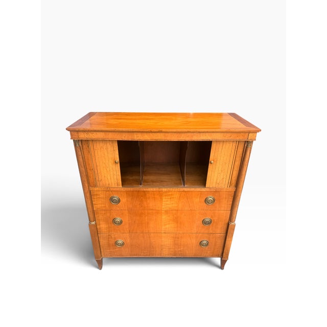 Vintage Baker Furniture Neoclassical Gentleman’s Chest With Tambour Doors For Sale In Boston - Image 6 of 17