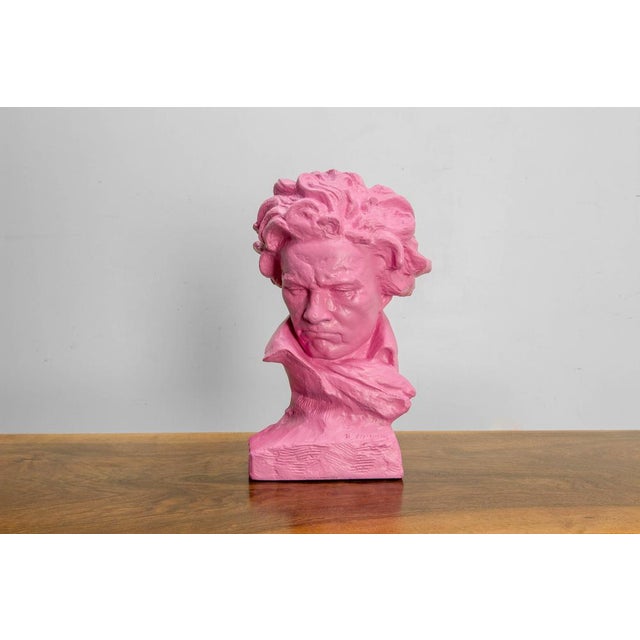 Sculpture Materials Pop Art Plaster Bust of Ludwig van Beethoven in Terracotta, 1890s For Sale - Image 7 of 8