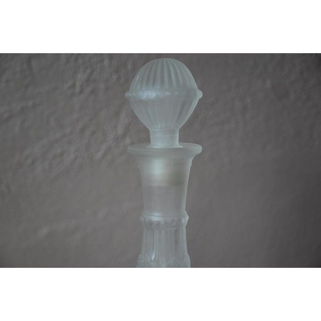 Italian Bottle in Sandblasted Glass from Empoli, 1960s For Sale - Image 4 of 7