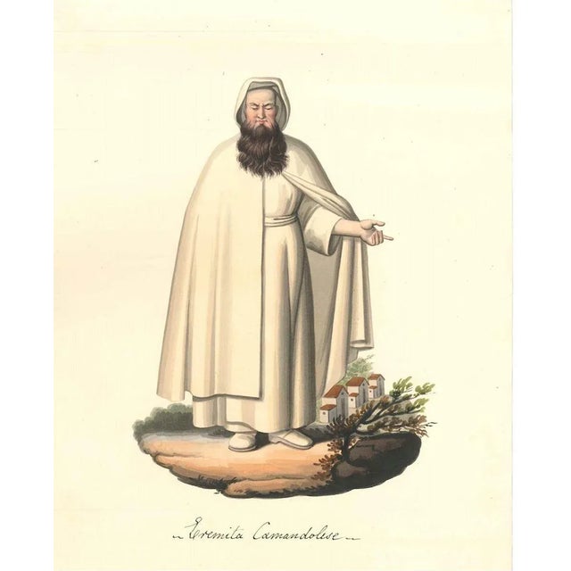 Eremita Camandolese is the title of a beautiful watercolour on ivory-colored paper by the old master Michela De Vito in...