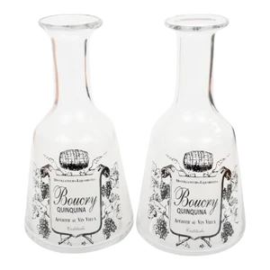 French Bistro Glass Carafes - a Pair