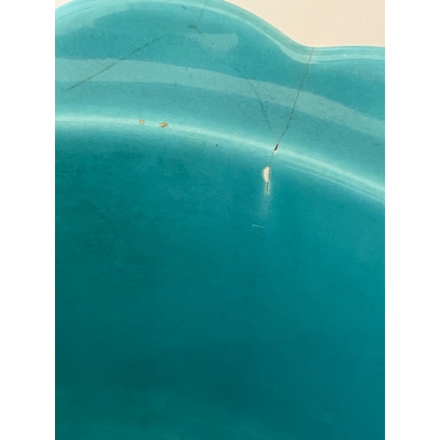 Mid 20th Century Turquoise Ceramic Bowl With Lid, Vintage For Sale - Image 11 of 15