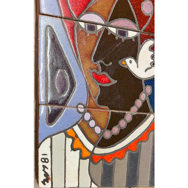 1980s Woman of Nature and Serenity Original Ceramic Tile Sculpture by ​Guillermo Wagner Granizo For Sale - Image 5 of 6