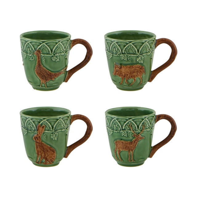 Bordallo Pinheiro Woods Assorted Mugs, 15.5 oz, Set of 4 For Sale In New York - Image 6 of 6