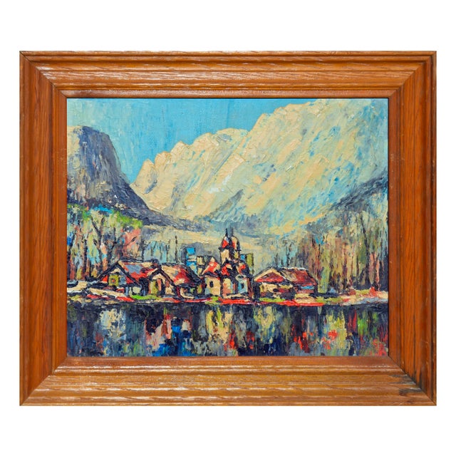 1960s Mid Century Fauvist Lake House Landscape by R. Stephens For Sale - Image 5 of 5
