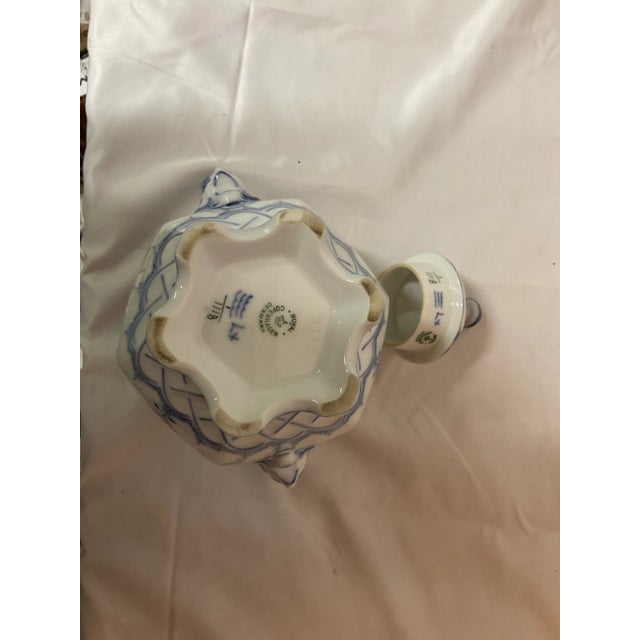 Early 20th Century Royal Copenhagen Blue Fluted Full Lace Teapot For Sale - Image 5 of 7