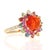 Contemporary 2.94 Carat Fire Opal Sapphire Diamond Yellow Gold Ring For Sale - Image 3 of 6