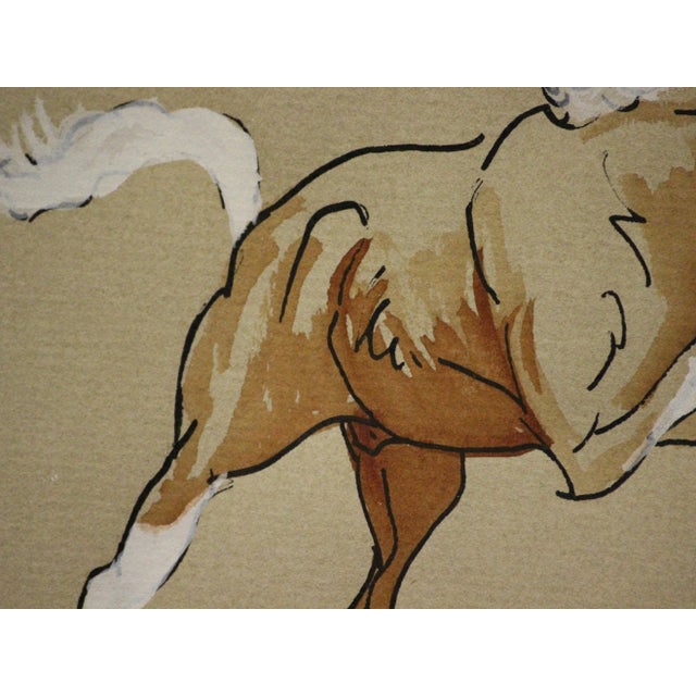 "Rearing Colt" in Gilt Bamboo Frame For Sale - Image 4 of 5