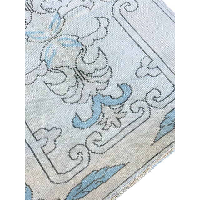 Vintage Turkish Handknotted Blue Wool Rug For Sale - Image 5 of 8