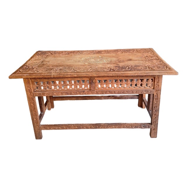 Early 20th Century Folding Mersham Hand Carved Table For Sale