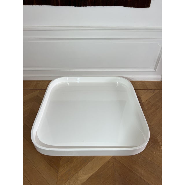 Mid-Century Modern White Lacquered Coffee Table, Italy, 1970s For Sale - Image 3 of 5