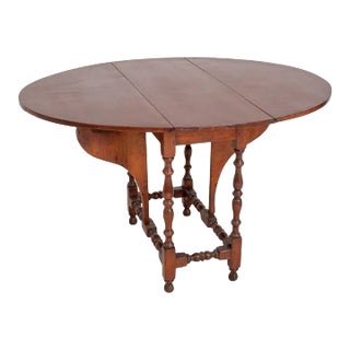 Jacobean Style Mahogany Oval Drop Leaf Table For Sale