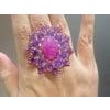 Bochic "Orient" Vintage Ruby, Rhodolite & Amethyst Ring Set In 18K Gold & Silver For Sale - Image 16 of 18