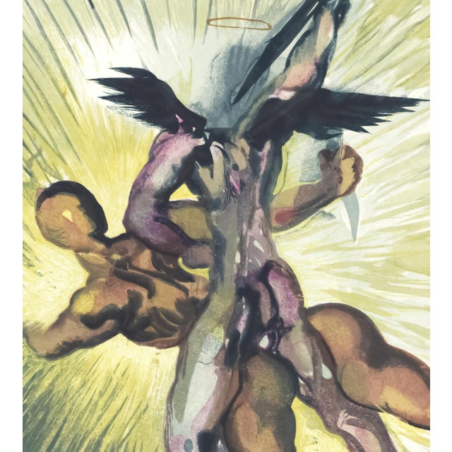 Salvador Dalí 1963 Dalí Divine Comedy Engraving Purgatoire Chant 8 "Les Gardiens De La Vallée Des Princes" (The Guardians of the Valley of Princes) For Sale - Image 4 of 9