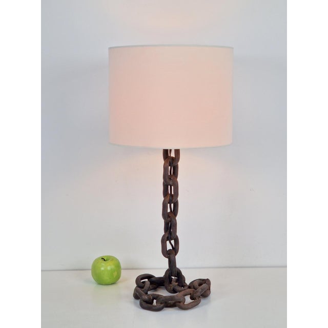 Mid-Century Modern Brutalist Chain Table Lamp attributed to Franz West, 1980s For Sale - Image 3 of 11
