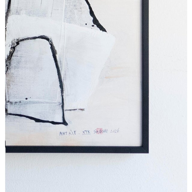 2020s Matrix. XIX Framed Abstract Surreal White Figure Painting For Sale - Image 5 of 6