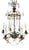 Louis XVI Glass Chandelier with Pearl Garland and Painted Sheet Metal For Sale