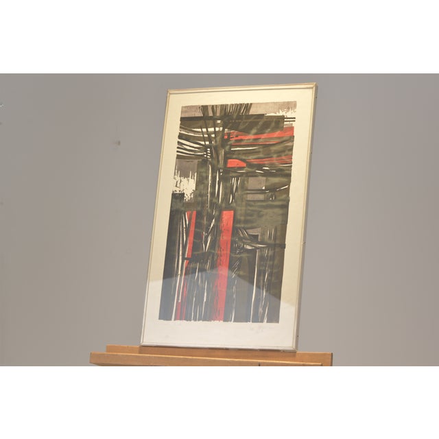 Konstruktion, Ev Grüger, 1960, Color Lithograph Framed Under Glass, Proof Print on Japanese Paper For Sale - Image 3 of 6