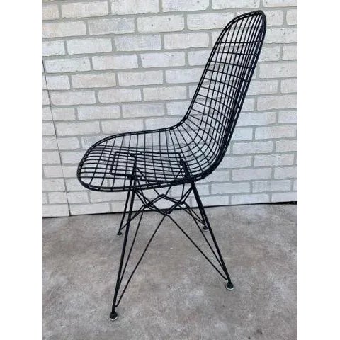 Mid 20th Century Mid Century Modern Eames Dkr Eiffel Tower Base Wire Chair For Sale - Image 5 of 9