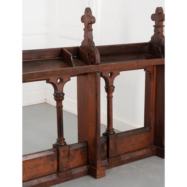 Wood French 19th Century Walnut & Oak Church Altar Railing For Sale - Image 7 of 13