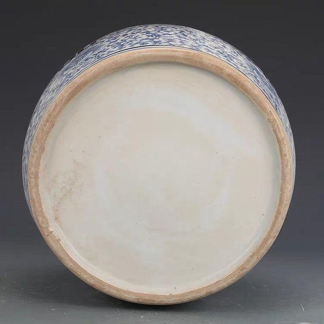 Late 20th Century Large Classic Chinese Blue and White "Double Happiness" Ginger Jar For Sale - Image 5 of 5