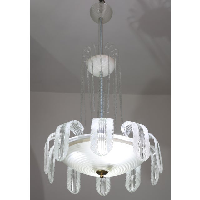 Exceptional Art Deco Murano Glass Chandelier by Ercole Barovier for Barovier & Toso, Italy, circa 1930s A rare and highly...
