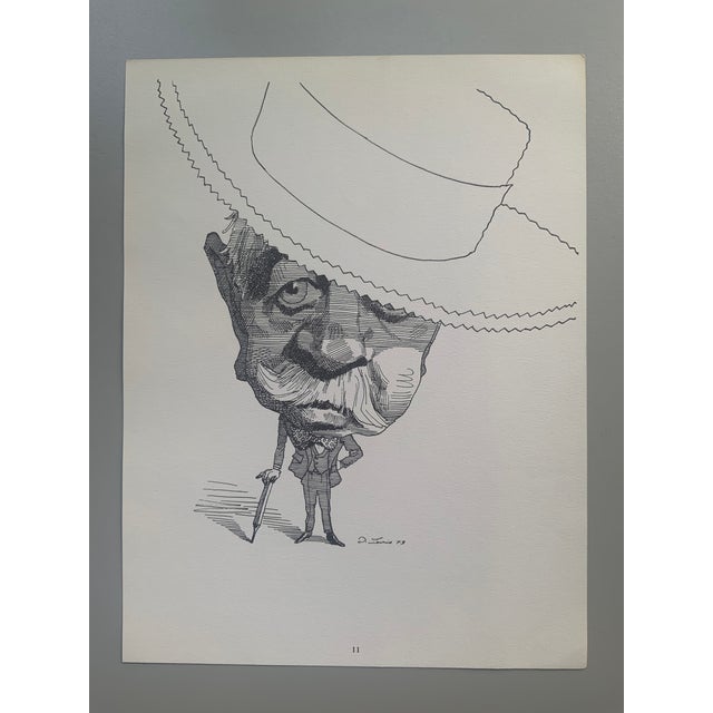 1974 Print Portfolio of Artists Caricatures by David Levine - Set of 14 For Sale - Image 16 of 18