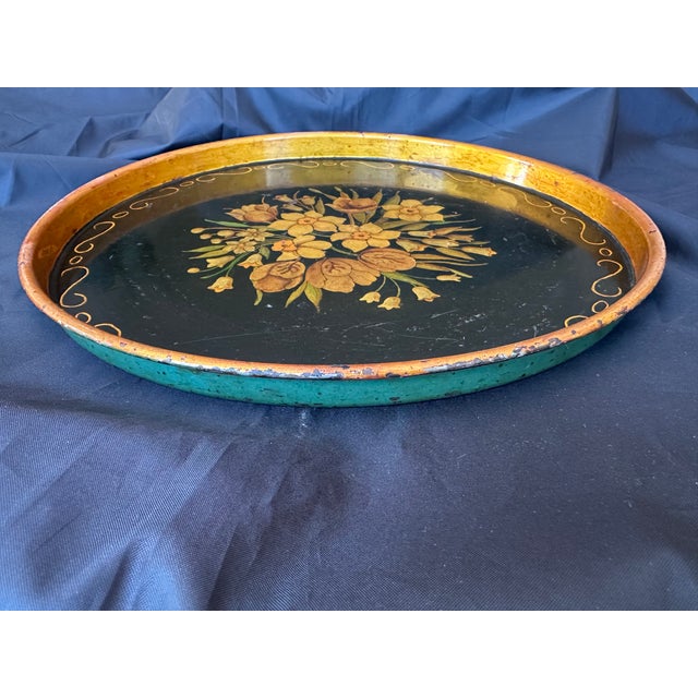 Late 19th Century Hand Painted Metal Tole Tray For Sale In New York - Image 6 of 13