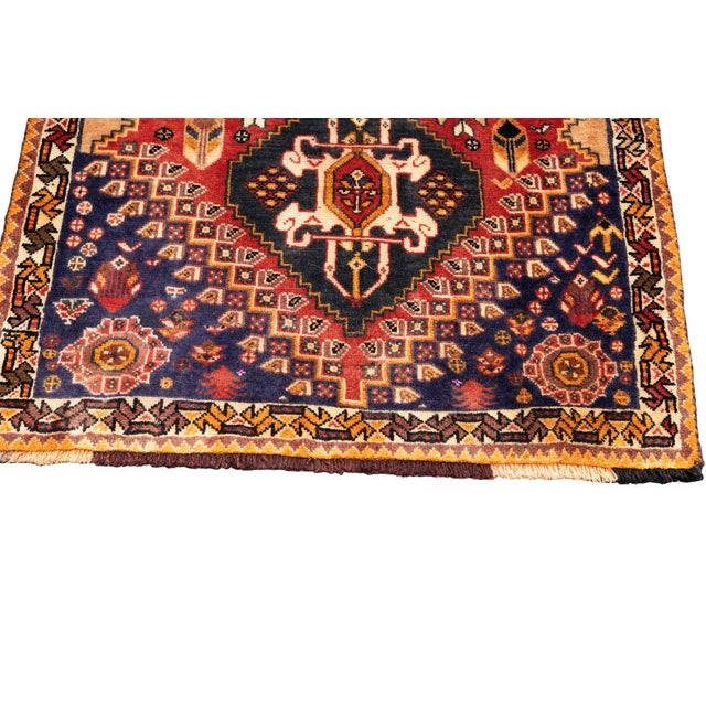 1970s Hand-Knotted Persian Qashqai Rug 2'8" X 5'4" For Sale In Washington DC - Image 6 of 13