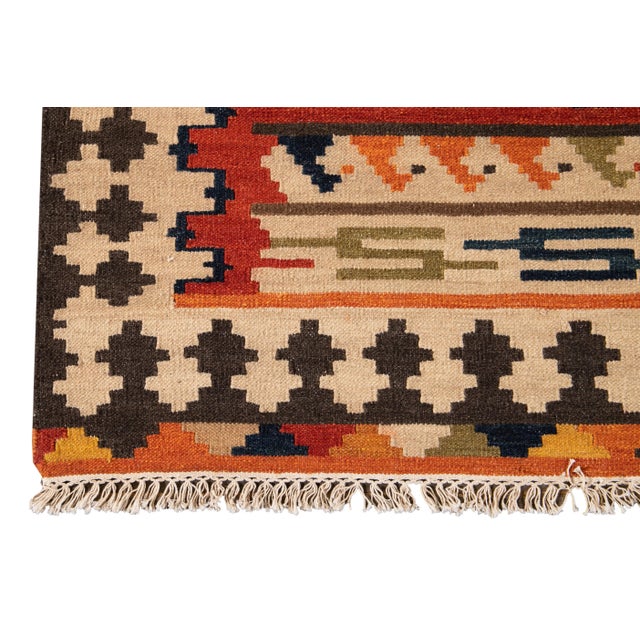 Textile 21st Century Contemporary Kilim Rug 5 '6'' X 7' 10'' For Sale - Image 7 of 13