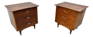 Mid-Century Modern Kent Coffey "The Greenbrier" Walnut Nightstands - Set of 2