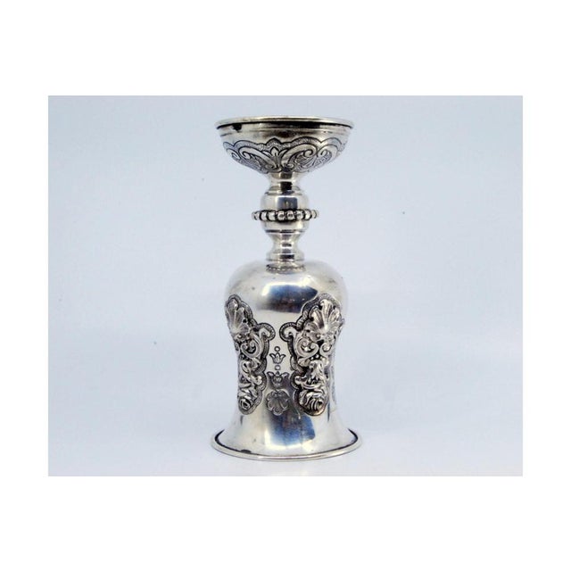 Silver Chalice with Floral Motifs and Relief Shells For Sale - Image 3 of 9