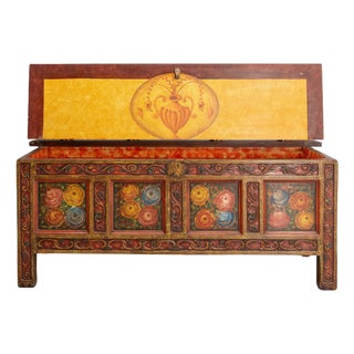 Chest in Carved Pine, 1960 For Sale