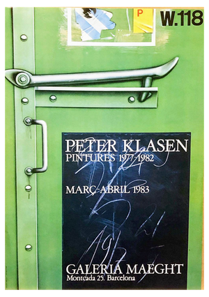 Peter Klasen, The Green Door, 1983, Original Lithographic Poster