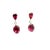 Contemporary Pink Tourmaline Diamond 14k White Gold Drop Earrings- Set of 2 For Sale - Image 3 of 8