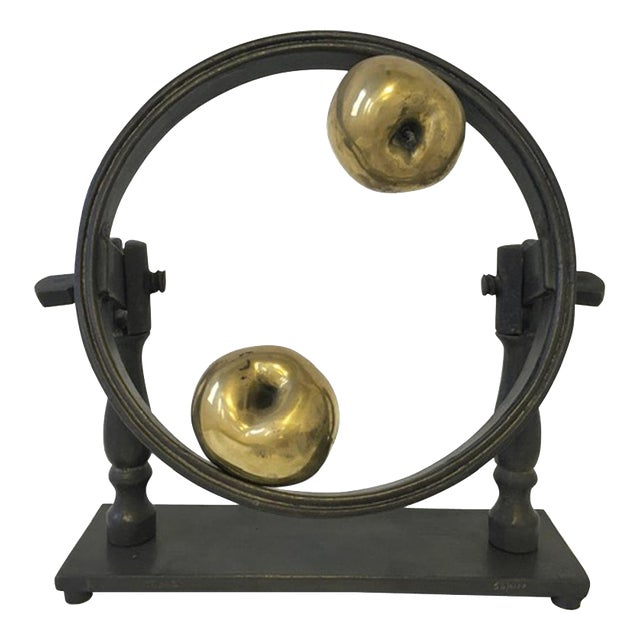 Vanni Viviani, Postmodern Abstract Sculpture of Little Universe on Earth, 1980, Bronze For Sale