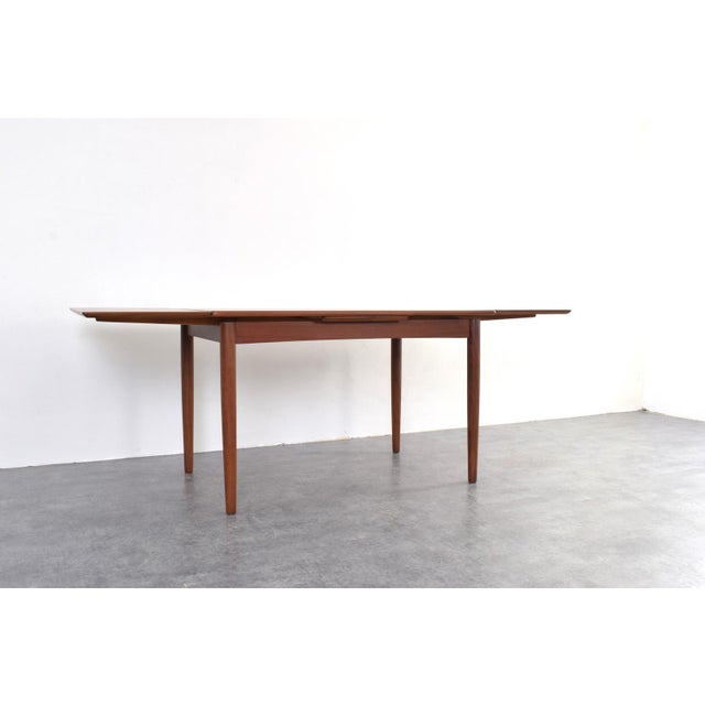 Brown Mid-Century Danish Teak Extendable Dining Table, 1960s For Sale - Image 8 of 18