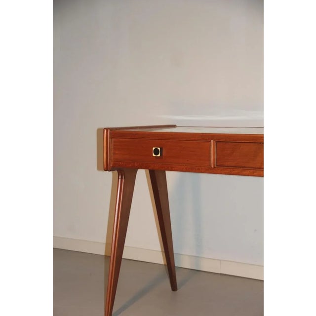 Brown Small Italian Maple Desk with Top in White Laminate, 1950s For Sale - Image 8 of 10