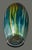 Glass Modern Tall 14'' Italian Art Glass Alcohol Ink Painted Vase Teal Gold & Silver For Sale - Image 7 of 8