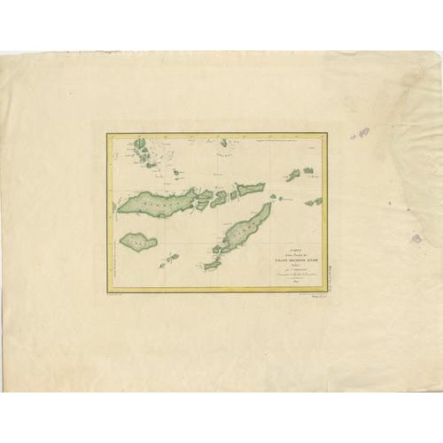 Paper Antique Map of Flores, Timor and the Sunda Islands, France, 1790s For Sale - Image 7 of 12