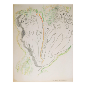 1985 Surrealist Figural Drawing