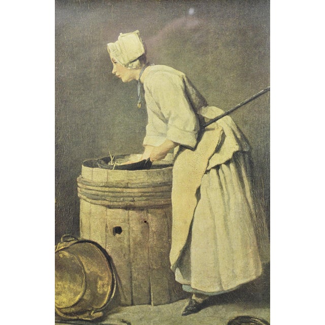 1931 After Chardin “La Récureuse” French l'Illustration Color Print, Framed For Sale - Image 6 of 13