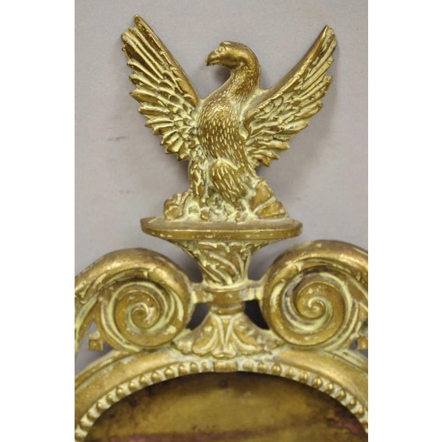 Antique French Regency Style Cast Brass Bronze Figural Eagle Photo Picture Frame For Sale - Image 4 of 10