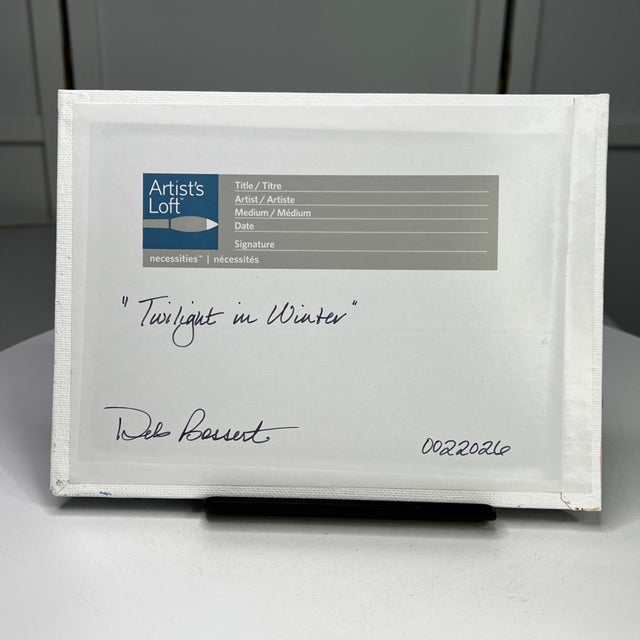 "Twilight in Winter" Contemporary Original Impressionist Style Landscape Painting by Deb Bossert For Sale - Image 6 of 6