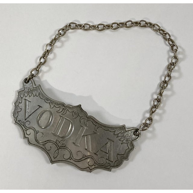 Pewter Steiff Liquor Decanter Tags, Set of 4