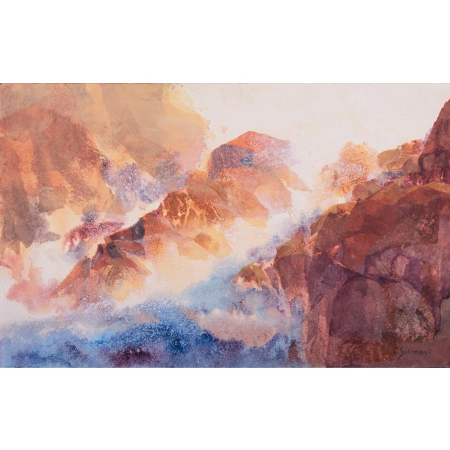 'Surf and Rocks at Sunset' by Carol Sideman, Oakland College of Arts and Crafts, Oakland Museum For Sale - Image 10 of 10