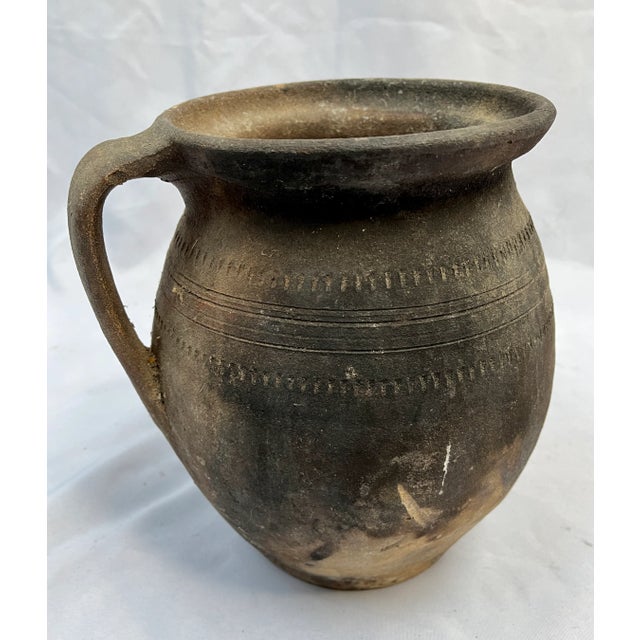 Antique Turkish Handcrafted Pottery Pitcher For Sale - Image 10 of 11